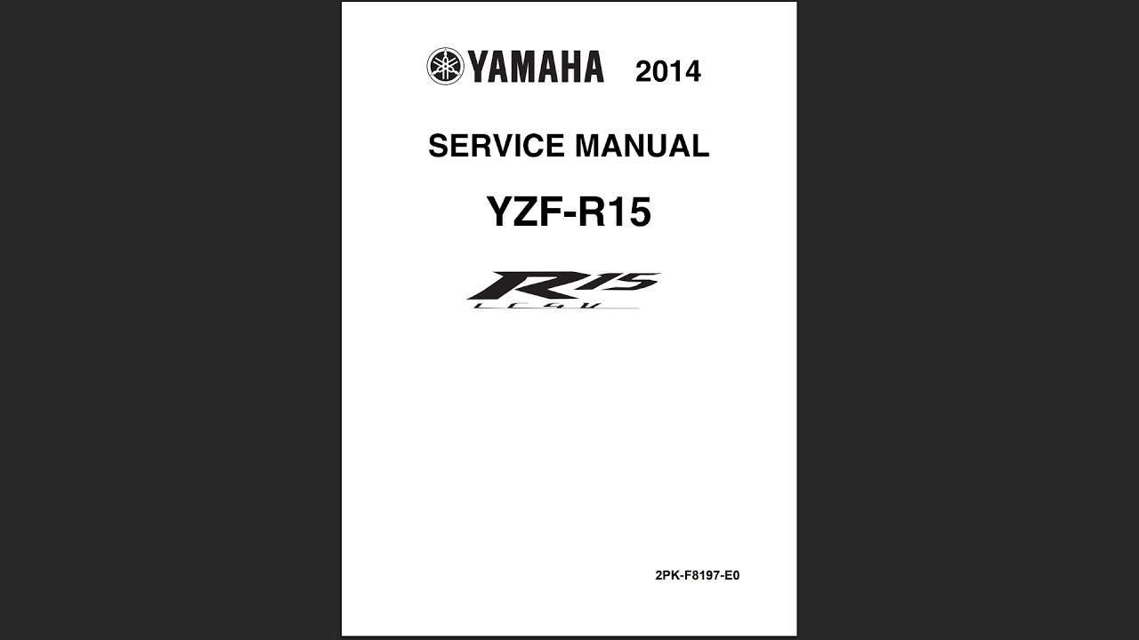 Yamaha YZF-R15 2011-2016 Service Workshop Repair Manual Download
