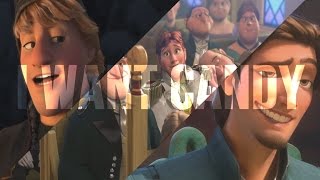 Flynn/Kristoff/Hans | I want candy (spoof?)