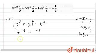 `sin^(2)pi/6 cos^(2)pi/3-tan^(2)pi/4=-1/2`