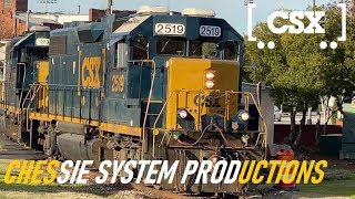 [CSXT]2519 [GP38-2] & 2731 GP38-2 🐘 Leads F736-09 Through Fay NC As He Rounds The Curve W/2 Cars!