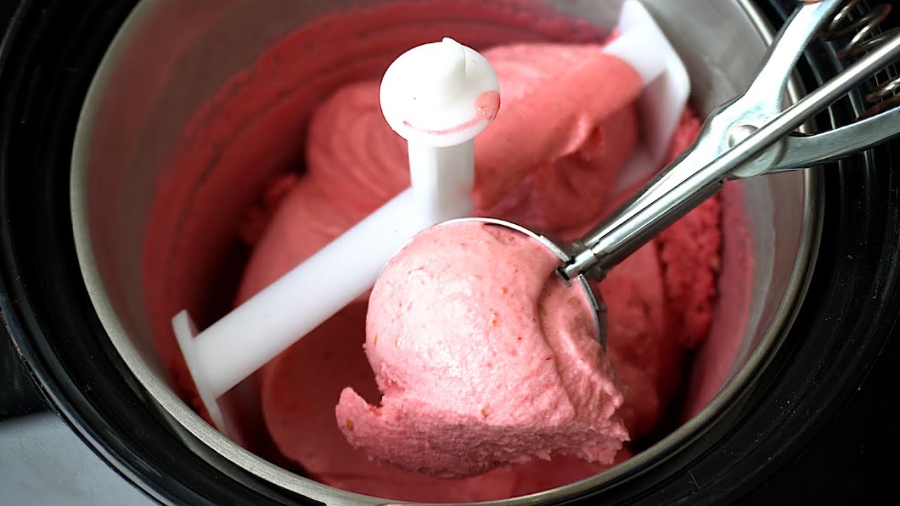 himbeereis selber machen mit eismaschine