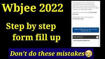 Wbjee 2022 application form | step by step form fill up | Don