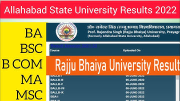 BA/BSC/B.COM/MA/MSC Ka Result Kaise Dekhe 2022।Allahabad State University।Graduation Ka Result Check