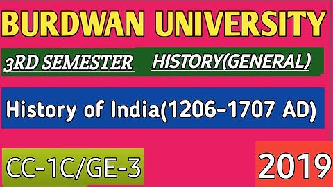 B.A Burdwan University 3rd Semester History (General)|| 2019 (CBSC)  CC-1C/GE-3 Question