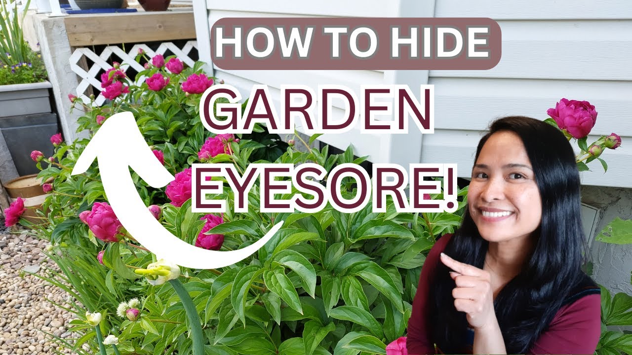 HOW TO HIDE GARDEN EYESORES NO DIGGING! UNDER PORCH COVER YouTube