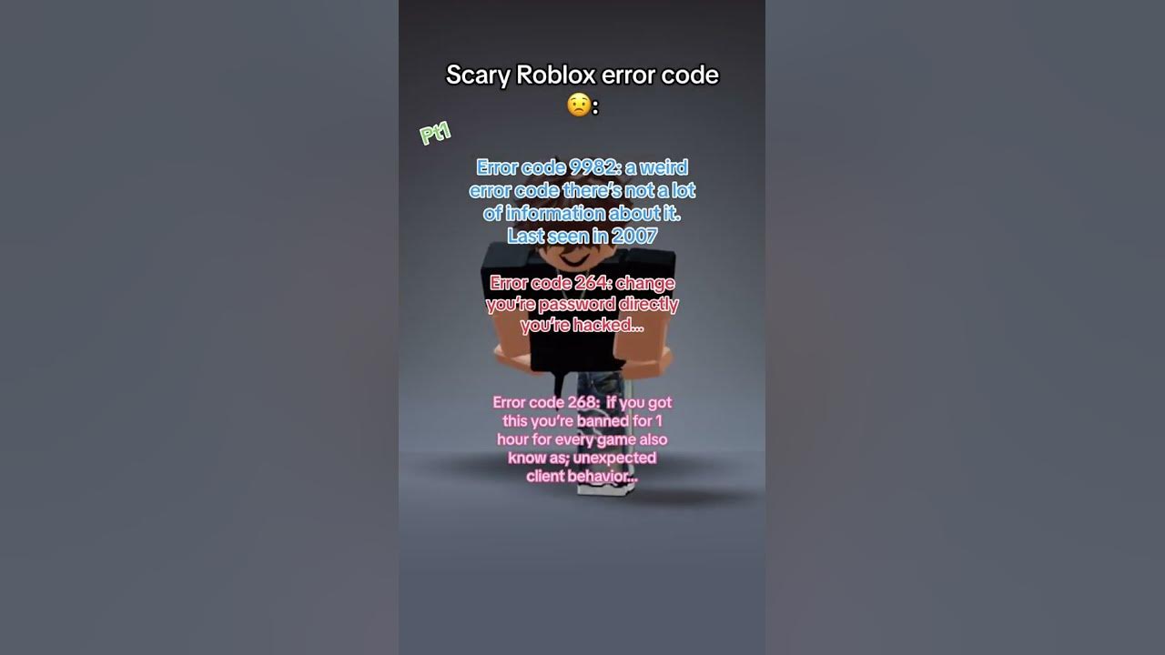 SORRY I DIDNT INCLUDE ALL ERROR CODES!#errorcodes #roblox #scary #hack