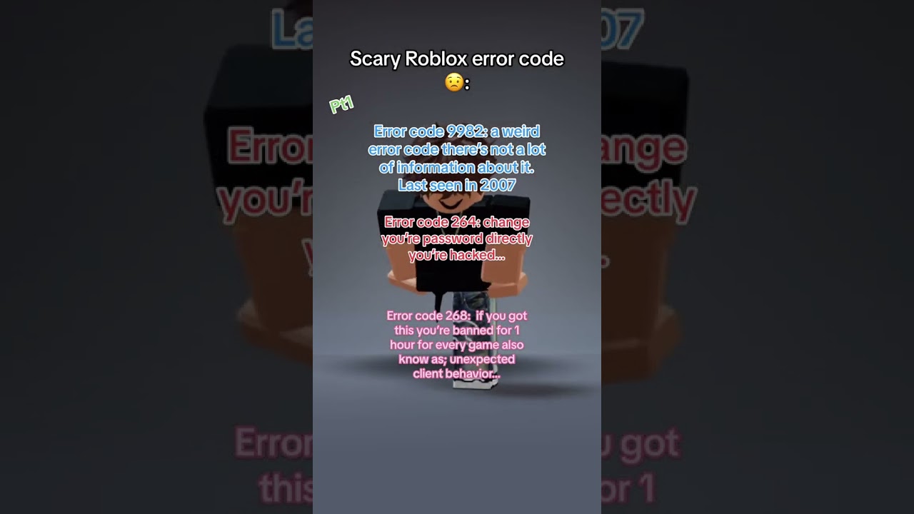 SORRY I DIDNT INCLUDE ALL ERROR CODES!#errorcodes #roblox #scary #hack