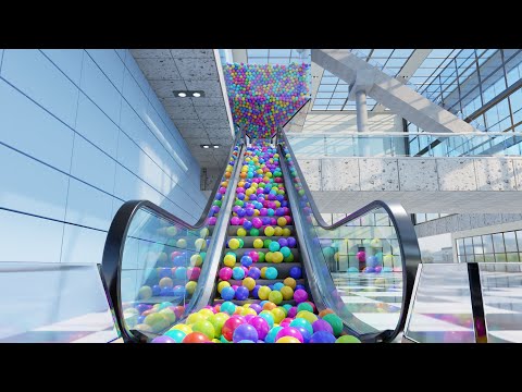 Balls on escalator 3.0 - Marble run animation