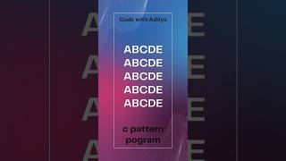 c pattern program 8 @Code_With_Aditya5 #code #clanguage #languagelearning