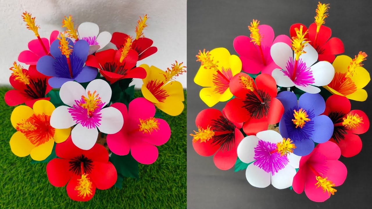 Amazing Flower Vase Making Ideas/Paper Flower Bouquet/Home Decoration/Paper Craft/DIY ||