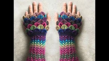 Crochet Dragon Scale Fingerless Gloves |Dragon Tears Fingerless Gloves Crochet Pattern Free for Girl