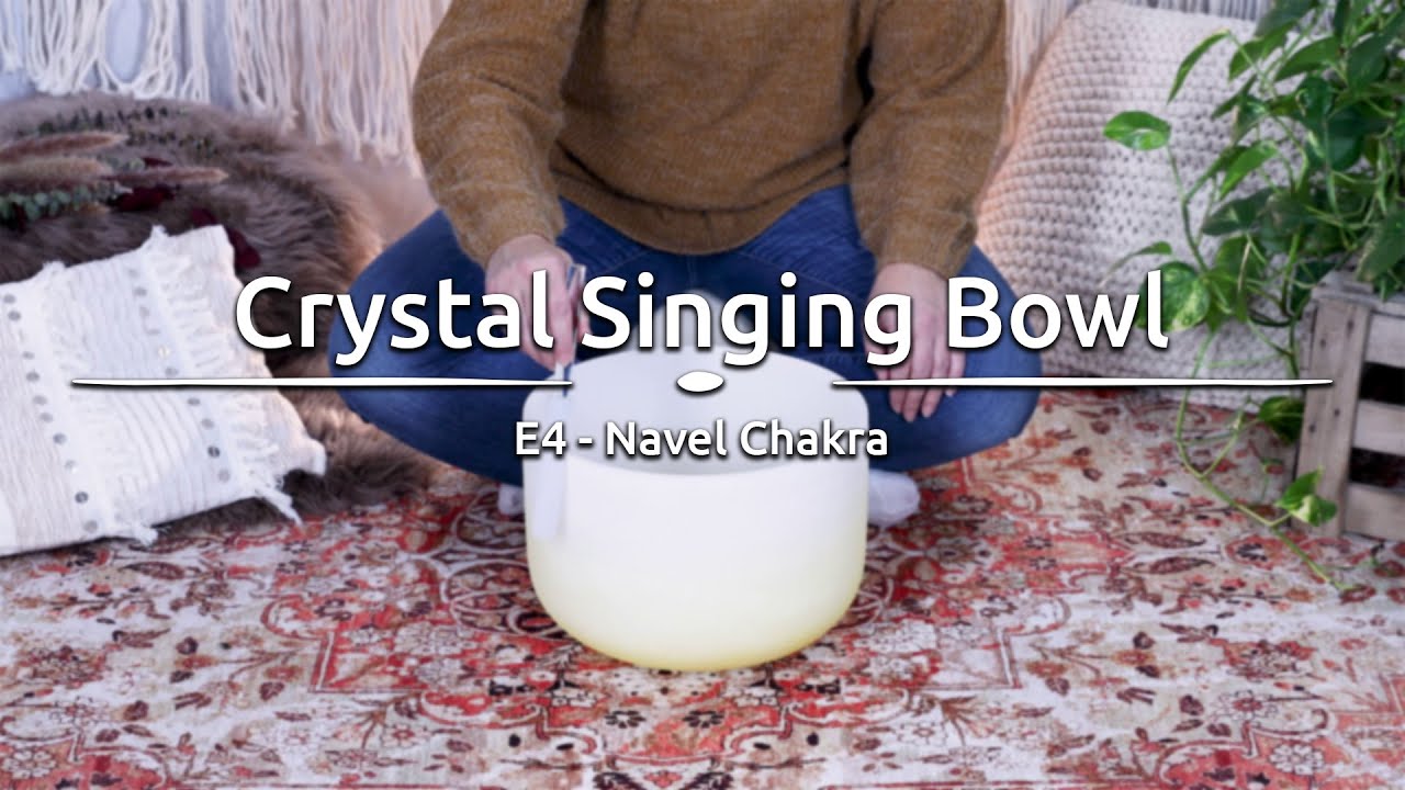 Crystal Singing Bowl (colored), 12", Note E, Navel Chakra CSBC12E