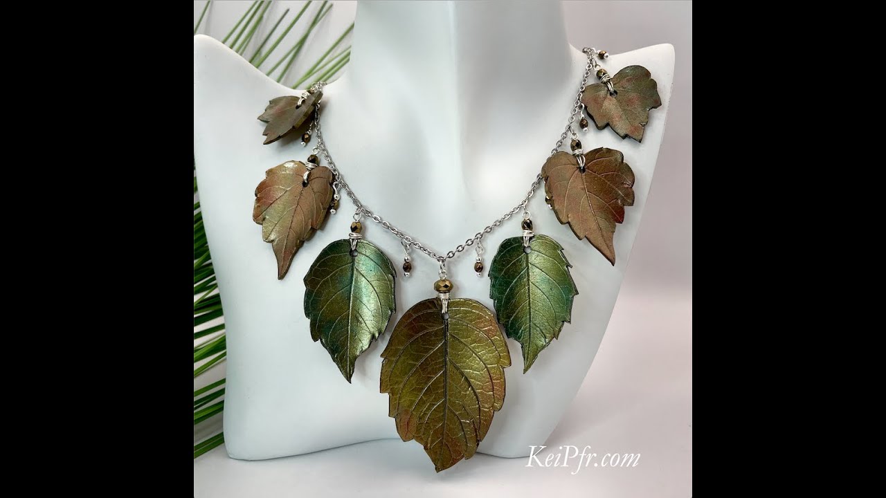 'Ode to Autumn' - Easy Polymer Clay Leaves Statement Necklace & Earrings with my Wire Wrapped Bails