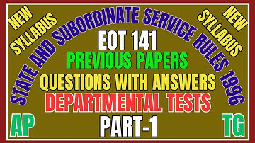 ANDHRA PRADESH STATE AND SUBORDINATE SERVICE RULES 1996 PREVIOUS QUESTIONS DEPARTMENTAL TESTS PART-1