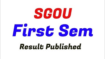 SGOU First Sem Result Published #sgou #firstsemester #result