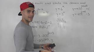 MCR3U - Graphing Exponential Functions and Domain/Range 3  - Grade 11 Functions
