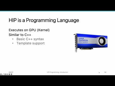 AMD HIP Tutorial, 1-5, What is HIP