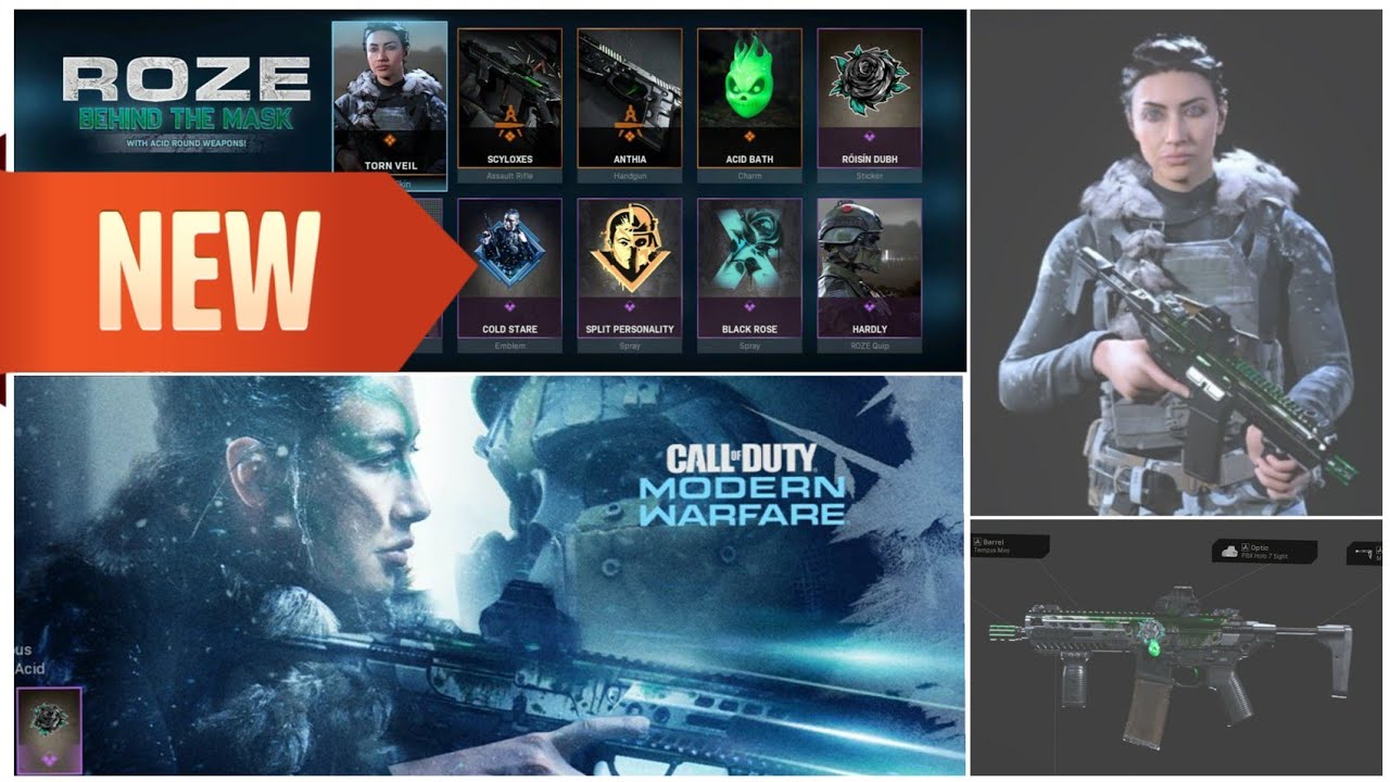 New Roze Skin Behind The Mask Bundle With Acid Tracers Call of Duty