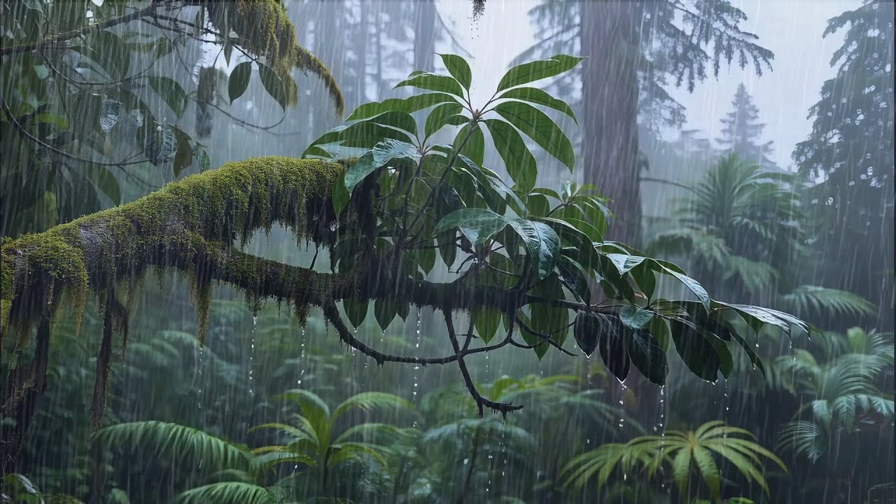 99 % засыпают мгновенно под сильный дождь в лесу | Натуральные звуки дождя для сна