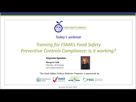 Training for FSMA’s Food Safety Preventive Controls Compliance: Is it working?