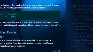 Efficiently Create a Dictionary from Excel Columns in Python