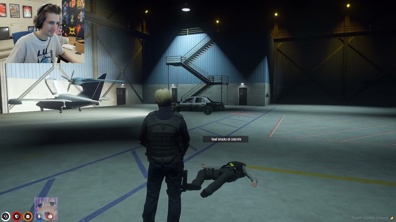 xQc (Pierre Paul) knocks out a cop | GTA RP NoPixel 3.0