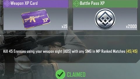 Call Of Duty Mobile Kill 45 Enemies using weapon sight (ADS) with any SMG in MP Ranked Matches