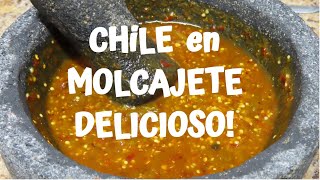 CHILE / SALSA en MOLCAJETE  DELICIOSO! - FACILITO! - Lorena Lara