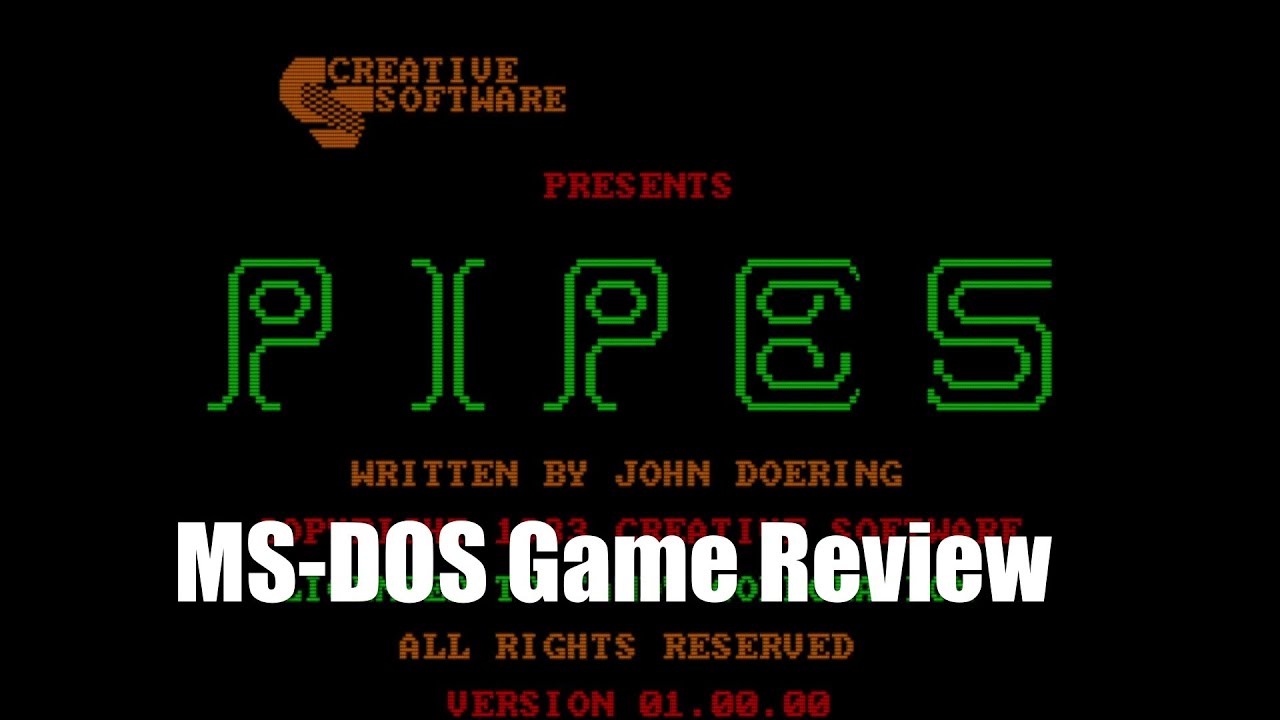 Pipes 1984 MSDOS Game reviews YouTube