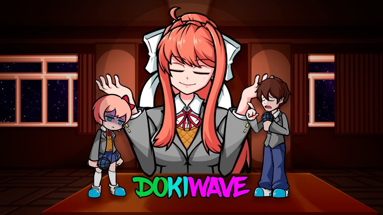 FNF COVER (DOKIWAVE) | FNF - Heatwave but Sayori, Monika and MC sings it.