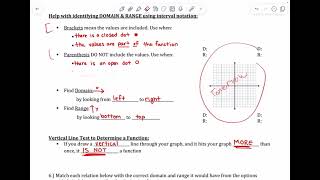 Intro to Finite Domain and Range Interval Notation