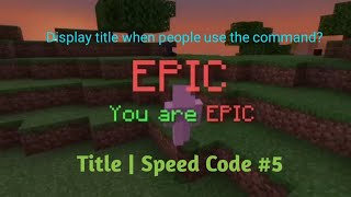 Title Plugin | Speed Code #5