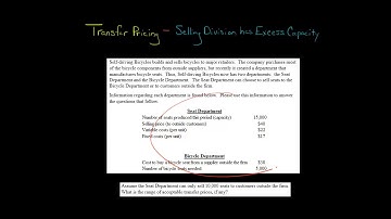 Transfer Pricing (with Excess Capacity)