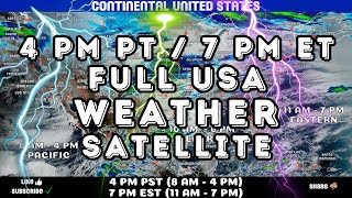 4pm PT/7pm ET USA Tue Feb 18 Latest Weather Satellite Video Animation - Daily Weather Tracking