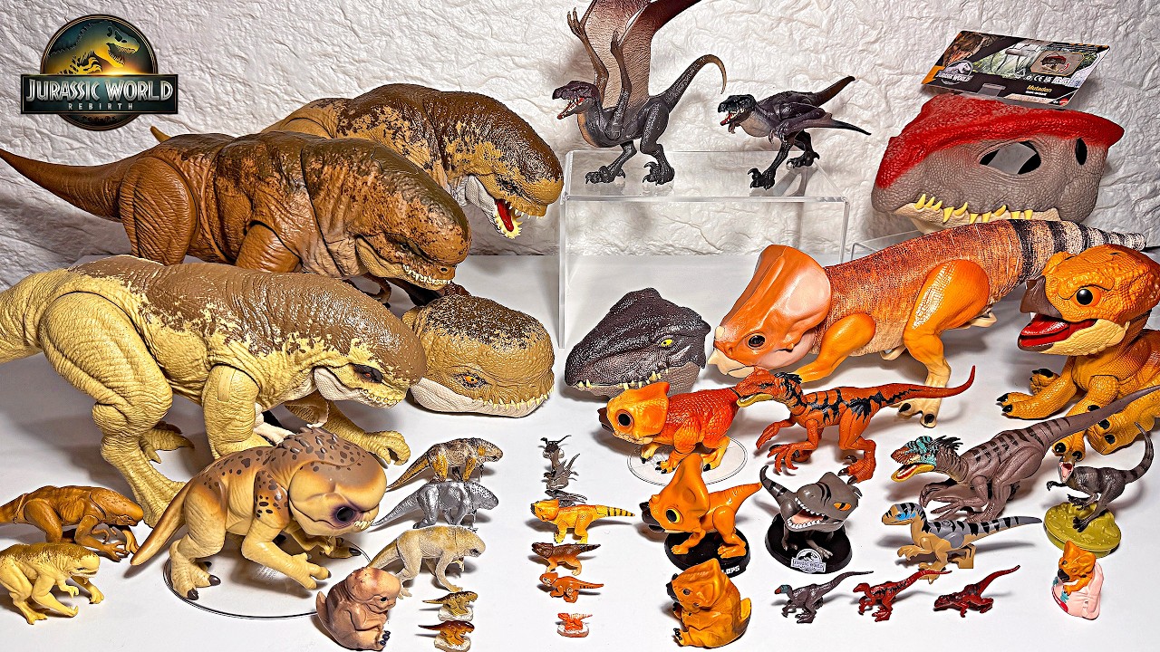 Distortus rex vs Mutadon! FT. Aquilops & Velociraptor! Jurassic World Rebirth Dinosaurs Collection!