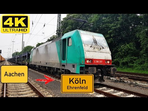 【4K】 Führerstandsmitfahrt  Aachen West nach Köln Ehrenfeld über  Stolberg,Eschweiler,Düren,Horrem