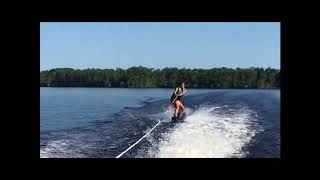 Mom learns to wakeboard
