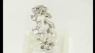 Natural Diamond Wreath Anniversary Wedding Band Ring .98CT 14K WG 5.6MM Sz 8.5 - 34134