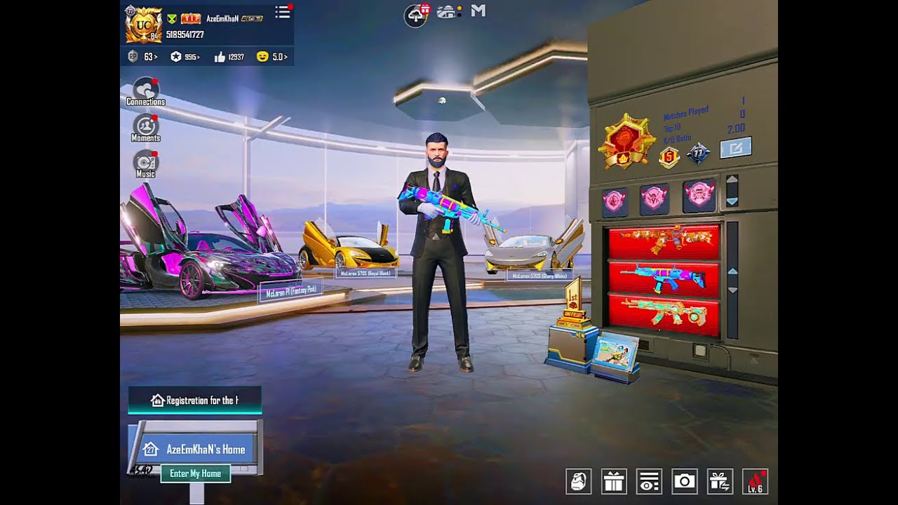 PUBG Mobile Sports Cars King Account 🚗 5x DROP CARS | Blood Raven X-Suit 6★ | 77 Gunlabs