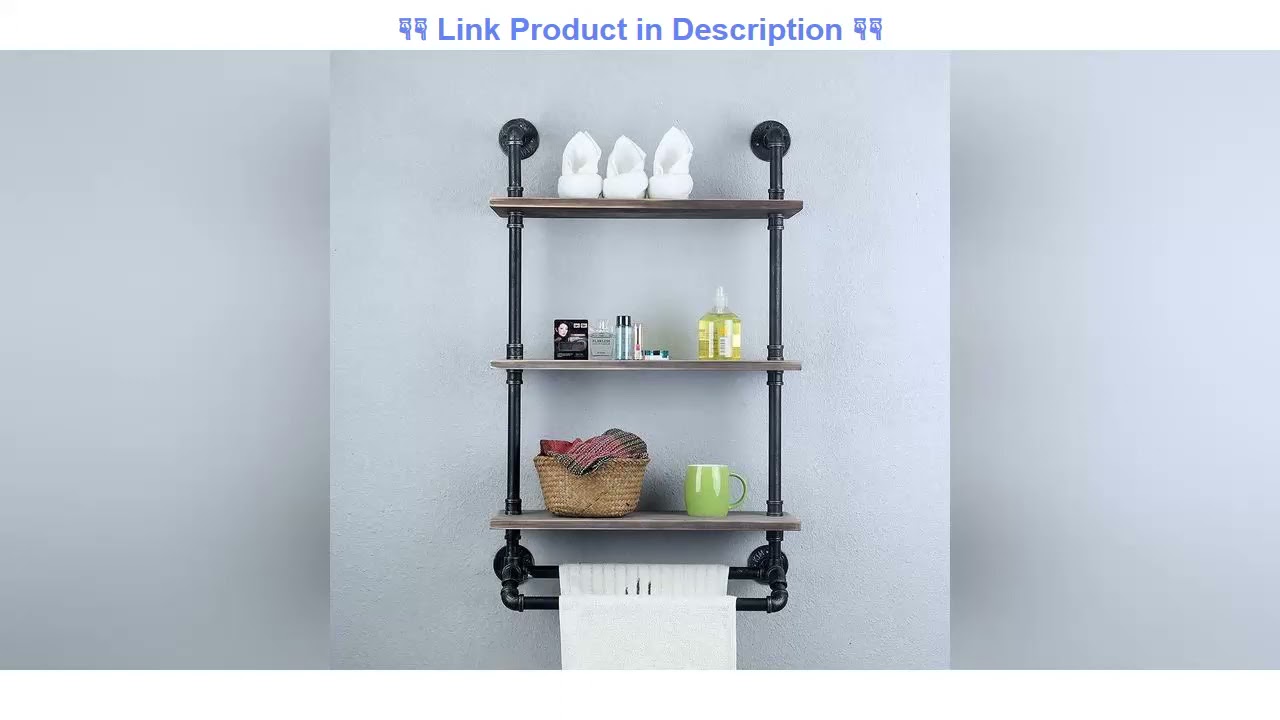 Most Greatest Product Industrial Floating Shelves Pipe Shelving,Rustic Bathroom Shelf Over Toilet 3