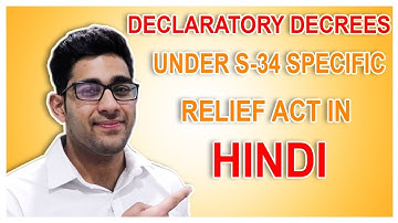 DECLARATORY DECREE I S-34 I SPECIFIC RELIEF ACT,1963 I EXPLAINED IN HINDI