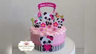 Bolo Scrapcake passo a passo sem segredos tema Panda Rosa