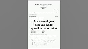 Bbs 2nd Yearaccount model question paper set a| bbs second year important model question paper 2083|