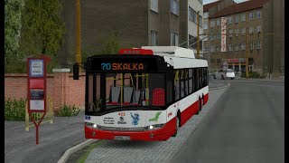 SIMT SIMULÁTOR - linka/line 70 (17)- trolejbus - vůz Škoda 28Tr DPMÚL ev. č. 423