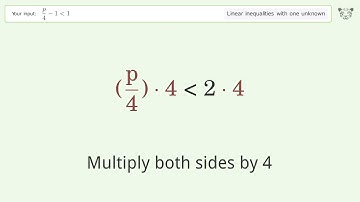 Solving Linear Inequalities: p/4-1 is Smaller Than 1