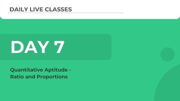 TCS Ninja Webinar Day 7(Aptitude): Ratio and Proportions