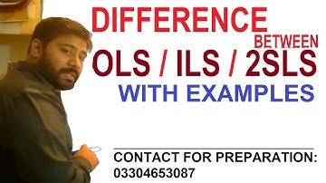 Difference Between OLS, ILS and 2SLS with examples || Complete guide