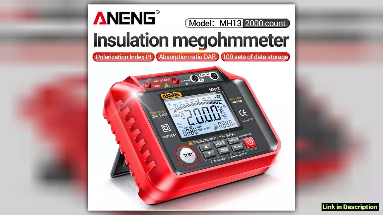 ANENG MH13 Ohm Voltage Tester Digital Multimeter Megometro Insulation Earth High Resistance Meter T