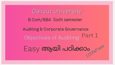 Sixth sem B.Com/BBA AUDITING &  CORPORATE GOVERNANCE