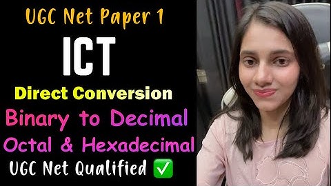 #ugcnet ICT Direct Conversion Binary To Decimal, Octal and Hexadecimal ✅
